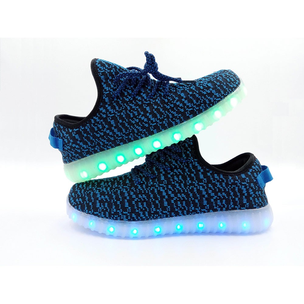 Wholesale TEEMWAY TWLS07 LED Flashing Sneaker Blue Kids EU 28-34 12 Pairs