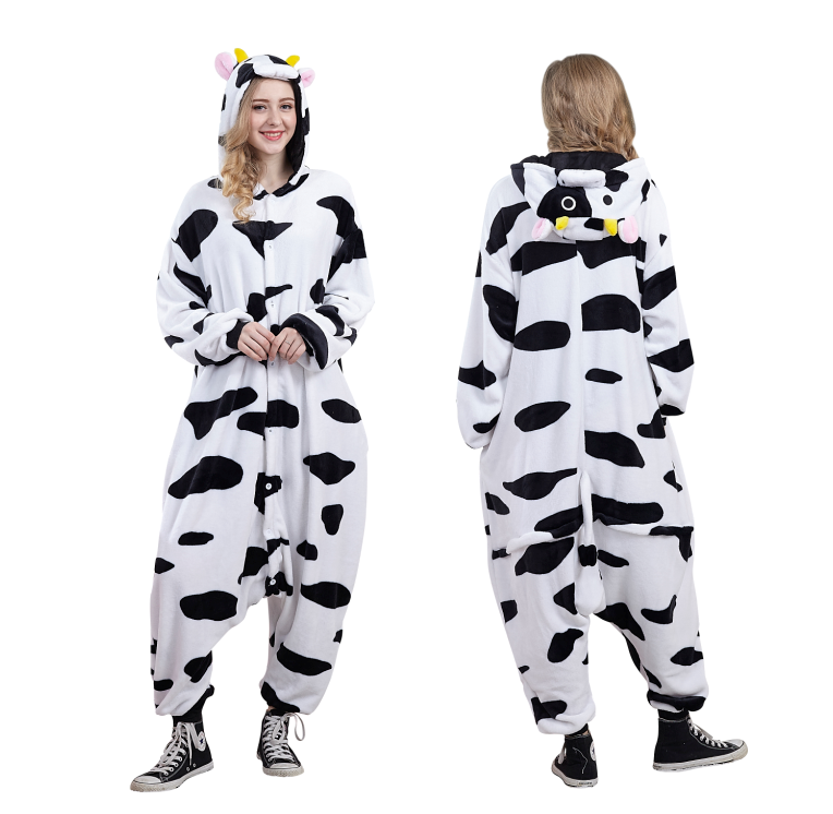 16pcs Animal Onesie Animal Pajamas Halloween Costumes Party wear Carnival  Clothes Adult Cow