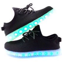 12pc/box Wholesale TWLS07-BL LED Sneaker All-Black Unisex